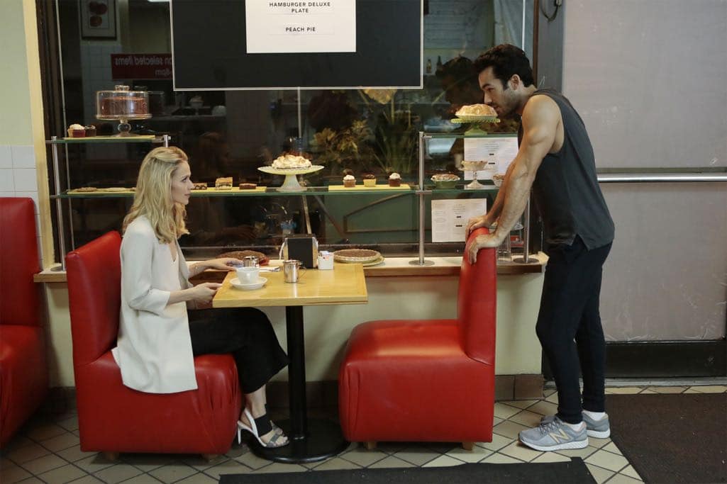 QUANTICO - "KMFORGET" - At the Farm, Harry is still suspicious of Alex and Ryan, and he's determined to learn more about their plan, while Leon is recruited for a special assignment by Owen. Meanwhile, in the future, Alex continues to run from the terrorists but faces her toughest challenge yet when the terrorists corner her on "Quantico," airing SUNDAY, OCTOBER 30 (10:00-11:00 p.m. EDT), on the ABC Television Network. (ABC/Giovanni Rufino) JOHANNA BRADDY, AARON DIAZ