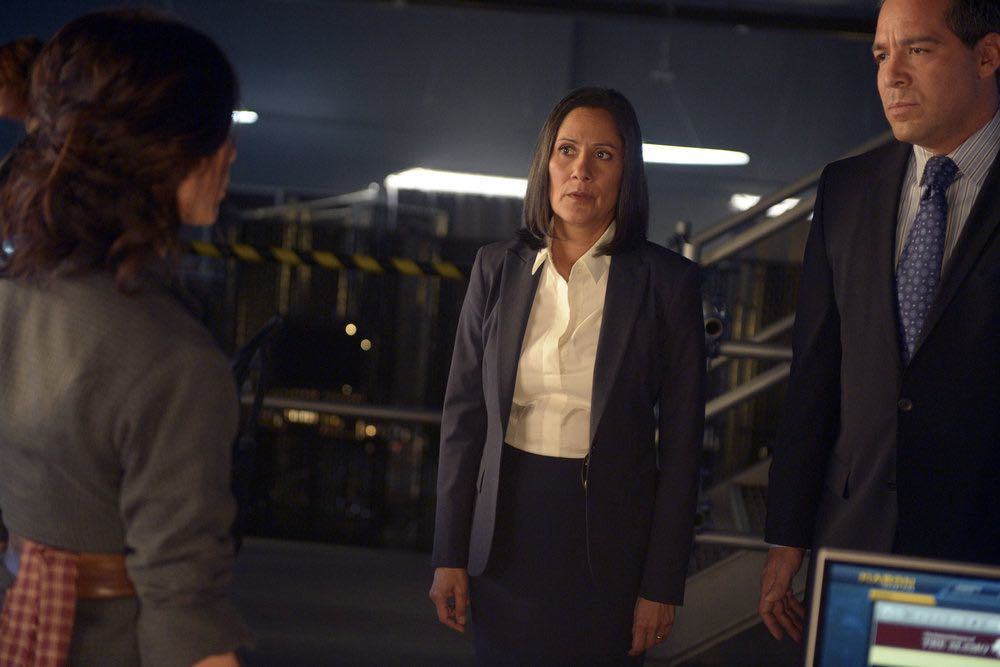 TIMELESS -- "The Alamo" Episode 104 -- Pictured: Sakina Jaffrey as Denise Christopher -- (Photo by: Sergei Bachlakov/NBC)