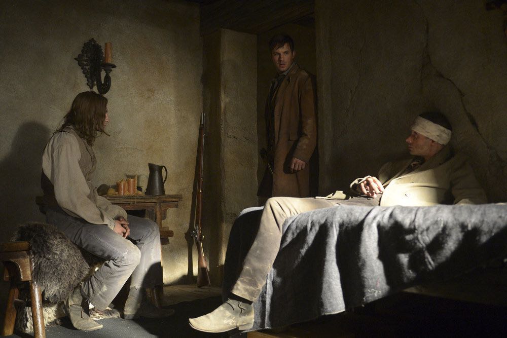 TIMELESS -- "The Alamo" Episode 104 -- Pictured: Matt Lanter as Wyatt Logan -- (Photo by: Sergei Bachlakov/NBC)