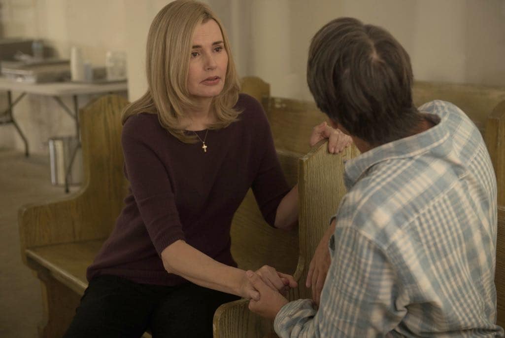 THE EXORCIST: L-R: Geena Davis and Alan Ruck in the "Chapter Six: Star of the Morning" episode of THE EXORCIST THE EXORCIST: L-R: Geena Davis and Alan Ruck in the "Chapter Six: Star of the Morning" episode of THE EXORCIST airing Friday, Nov. 4 (9:01-10:00 PM ET/PT) on FOX. ©2016 Fox Broadcasting Co. Cr: Jean Whiteside/FOX