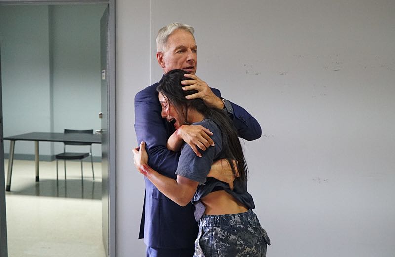 "Shell Game" -- After a kidnapped petty officer escapes her captor, NCIS uncovers a connection to her missing husband. Also, Abby knits the NCIS newbies personalized gifts, on NCIS, Tuesday, Oct. 25 (8:00-9:00 PM, ET/PT), on the CBS Television Network. Pictured: Mark Harmon, Emily Alabi. Photo: Bill Inoshita/CBS é2016 CBS Broadcasting, Inc. All Rights Reserved