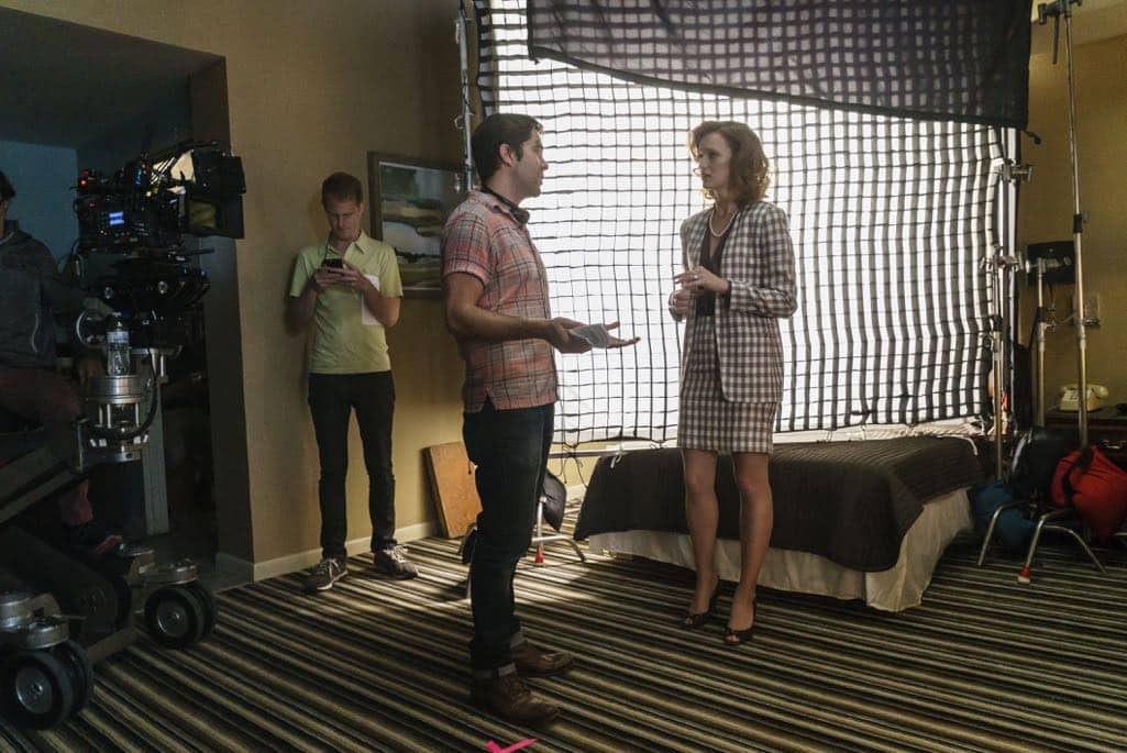 BTS, Executive Producer Chris Rogers, Kerry Bishe as Donna Clark - Halt and Catch Fire _ Season 3, Episode 8 - Photo Credit: Tina Rowden/AMC