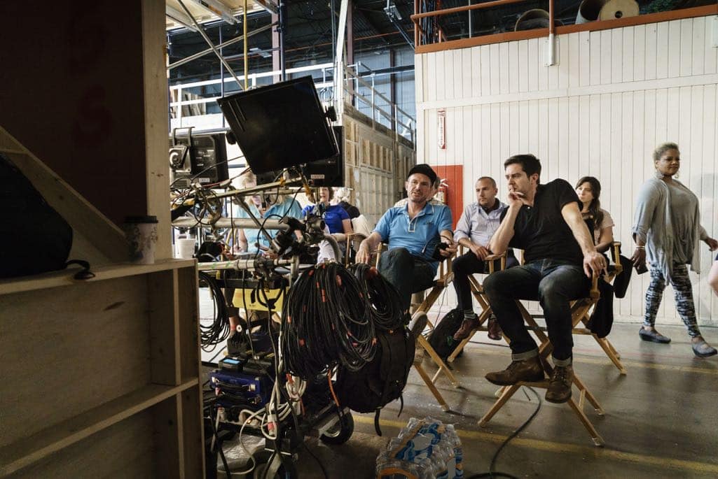 BTS, Executive Producer Chris Cantwell, Toby Huss as John Bosworth - Halt and Catch Fire _ Season 3, Episode 10 - Photo Credit: Tina Rowden/AMC