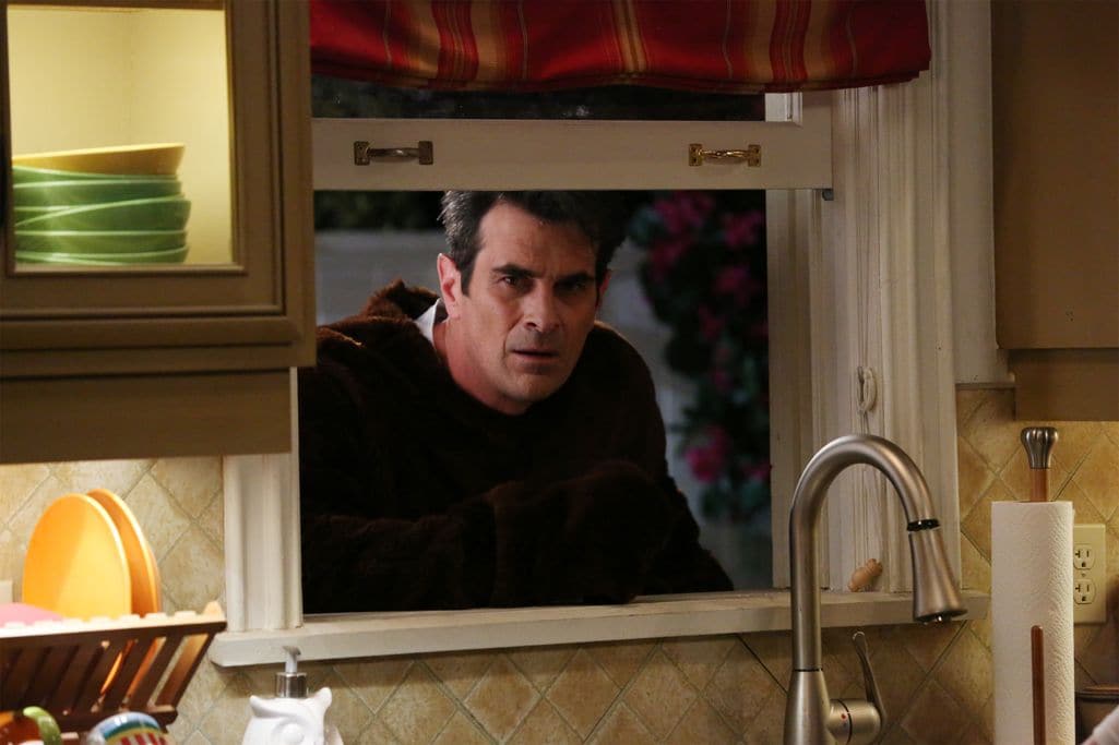MODERN FAMILY - "Halloween 4: The Revenge of Rod Skyhook" - Luke's Halloween party isn't the monster bash he dreamed of and is at risk of having the worst party of the year. Sensing trouble, the rest of the Dunphy's realize all his party needs is a visit from Rod Skyhook, a little promotion and some adult supervision to get it started. Meanwhile at the Tucker-Pritchett home, Cam faces off with his Halloween nemesis while Lily and Mitchell try to save the day and work to keep him from going to the darkside. Finally, when Jay finds out that Manny is going to a party at the home of an old enemy, he enlists him to deliver a trick he will never forget. "Modern Family" airs WEDNESDAY, OCTOBER 26 (9:00-9:30 p.m. EDT), on the ABC Television Network. (ABC/Carol Kaelson) TY BURRELL