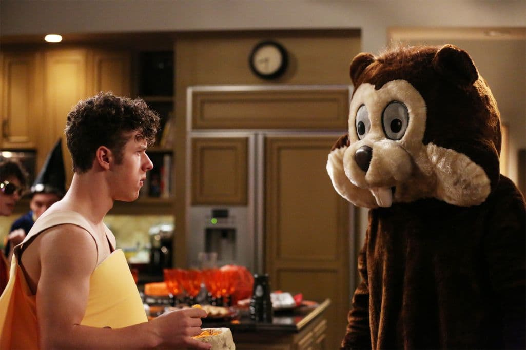 MODERN FAMILY - "Halloween 4: The Revenge of Rod Skyhook" - Luke's Halloween party isn't the monster bash he dreamed of and is at risk of having the worst party of the year. Sensing trouble, the rest of the Dunphy's realize all his party needs is a visit from Rod Skyhook, a little promotion and some adult supervision to get it started. Meanwhile at the Tucker-Pritchett home, Cam faces off with his Halloween nemesis while Lily and Mitchell try to save the day and work to keep him from going to the darkside. Finally, when Jay finds out that Manny is going to a party at the home of an old enemy, he enlists him to deliver a trick he will never forget. "Modern Family" airs WEDNESDAY, OCTOBER 26 (9:00-9:30 p.m. EDT), on the ABC Television Network. (ABC/Carol Kaelson) NOLAN GOULD