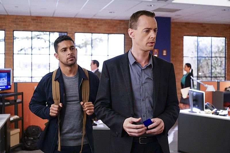 "Love Boat" -- After the body of a navy lieutenant is discovered aboard a destroyer during a tiger cruise, when civilian guests are allowed to spend the night on the ship, Gibbs, Quinn and Palmer travel out to sea to investigate. Also, McGee contemplates the perfect proposal for Delilah Fielding (Margo Harshman), on NCIS, Tuesday, Oct. 11 (8:00-9:00 PM, ET/PT), on the CBS Television Network. Pictured: Wilmer Valderrama, Sean Murray. Photo: Sonja Flemming/CBS é2016 CBS Broadcasting, Inc. All Rights Reserved