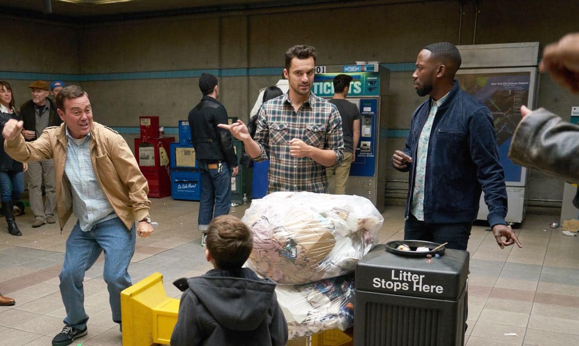 NEW GIRL: L-R: Guest star Joe Lo Truglio, Jake Johnson and Lamorne Morris in the special "Homecoming" NEW GIRL/BROOKLYN NINE-NINE crossover episode of NEW GIRL airing Tuesday, Oct. 11 (8:31-9:01 PM ET/PT) on FOX. ©2015 Fox Broadcasting Co. Cr: Adam Taylor/FOX