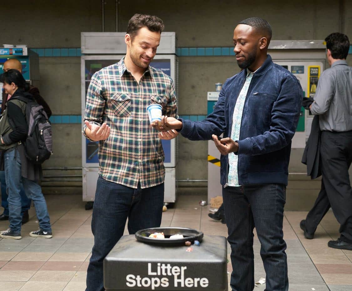 NEW GIRL: L-R: Jake Johnson and Lamorne Morris in the special "Homecoming" NEW GIRL/BROOKLYN NINE-NINE crossover episode of NEW GIRL airing Tuesday, Oct. 11 (8:31-9:01 PM ET/PT) on FOX. ©2015 Fox Broadcasting Co. Cr: Adam Taylor/FOX