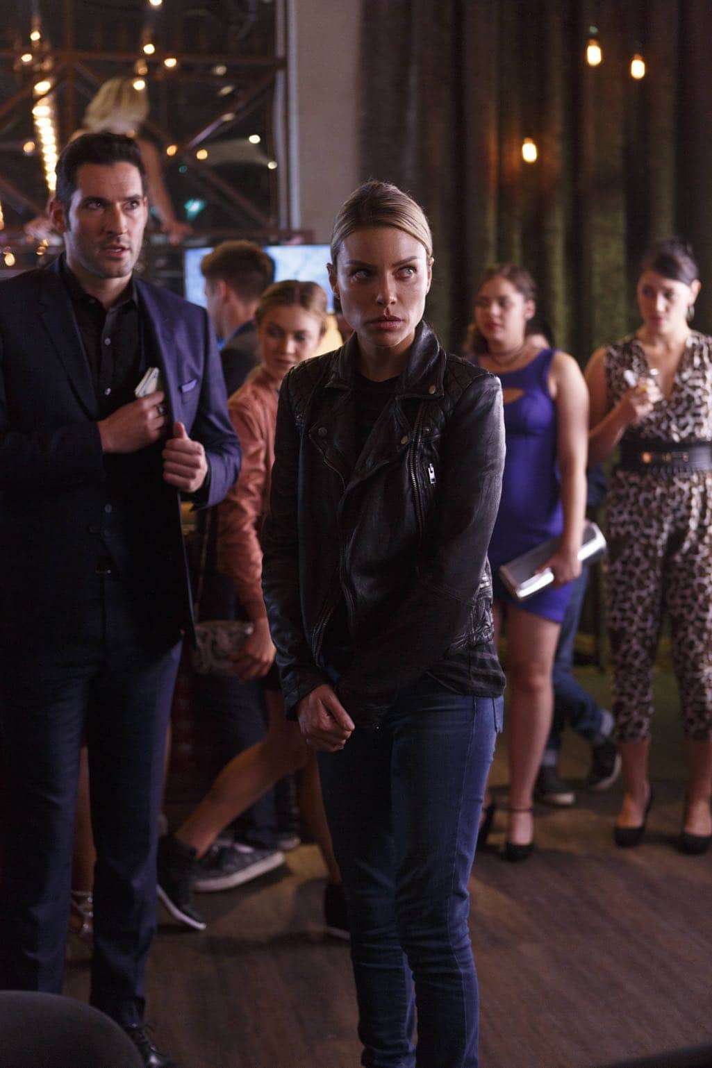 LUCIFER: L-R: Tom Ellis and Lauren German in the “Homewrecker” episode of LUCIFER airing Monday, Nov. 21 (9:01-10:00 PM ET/PT) on FOX. ©2016 Fox Broadcasting Co. Cr: Michael Courtney/FOX. LUCIFER: L-R: Tom Ellis and Lauren German in the “Homewrecker” episode of LUCIFER airing Monday, Nov. 21 (9:01-10:00 PM ET/PT) on FOX. ©2016 Fox Broadcasting Co. Cr: Michael Courtney/FOX.