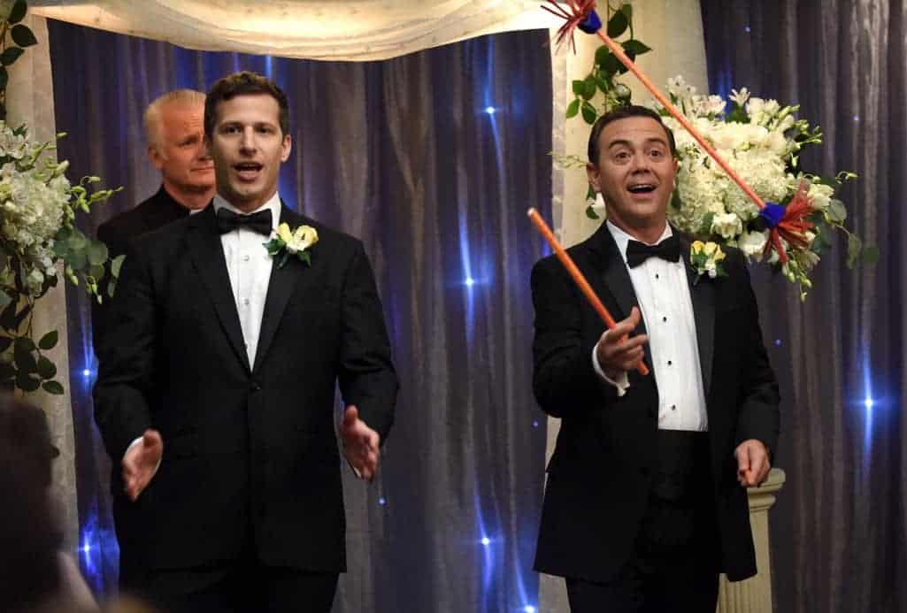 BROOKLYN NINE-NINE: L-R: Andy Samberg and Jo Lo Truglio in the ???Monster In The Closet??? episode of BROOKLYN NINE-NINE airing Tuesday, Nov. 15 (8:00-8:31 PM ET/PT) on FOX. ©2016 Fox Broadcasting Co. Cr: FOX BROOKLYN NINE-NINE: L-R: Andy Samberg and Jo Lo Truglio in the ???Monster In The Closet??? episode of BROOKLYN NINE-NINE airing Tuesday, Nov. 15 (8:00-8:31 PM ET/PT) on FOX. ©2016 Fox Broadcasting Co. Cr: FOX