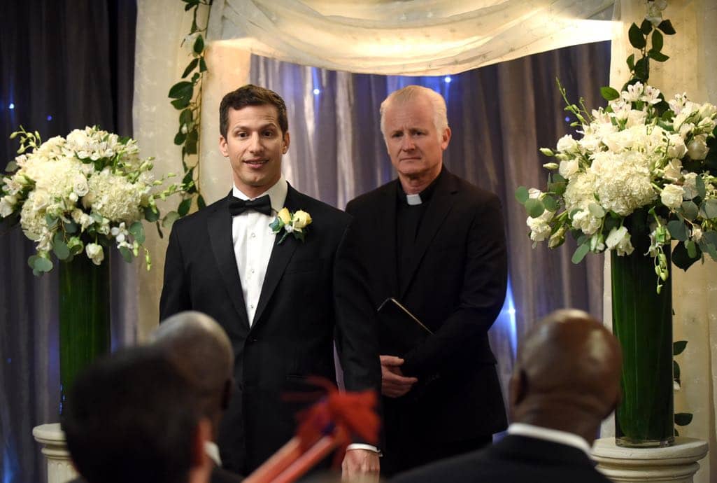 BROOKLYN NINE-NINE: Andy Samberg (L) in the ???Monster In The Closet??? episode of BROOKLYN NINE-NINE airing Tuesday, Nov. 15 (8:00-8:31 PM ET/PT) on FOX. ©2016 Fox Broadcasting Co. Cr: FOX BROOKLYN NINE-NINE: Andy Samberg (L) in the ???Monster In The Closet??? episode of BROOKLYN NINE-NINE airing Tuesday, Nov. 15 (8:00-8:31 PM ET/PT) on FOX. ©2016 Fox Broadcasting Co. Cr: FOX