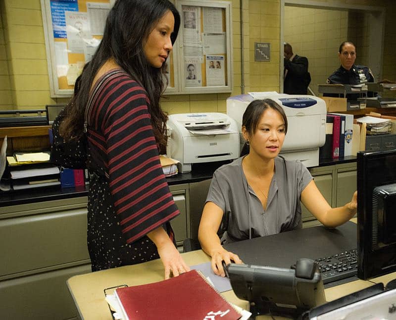 Elementary "Bang Bang Shoot Chute" Pictured (l-r) Lucy Liu as Joan Watson and Samantha Quan as Lin Wen "Bang Bang Shoot Chute" -- Holmes and Watson search for two murderers after a base jumper is shot out of the sky by one killer, and has his parachute sabotaged by another. Also, after Joan's sister, Lin (Samantha Quan), thinks she sees Shinwell with a member of his old gang, Joan takes drastic measures to make sure he won't be drawn back into a life of crime, on ELEMENTARY, Sunday, Nov. 20 (10:30-11:30 PM, ET/10:00-11:00 PM, PT) on the CBS Television Network. Pictured (l-r) Lucy Liu as Joan Watson and Samantha Quan as Lin Wen Photo: JEFF NEIRA/CBS é2016 CBS Broadcasting, Inc. All Rights Reserved