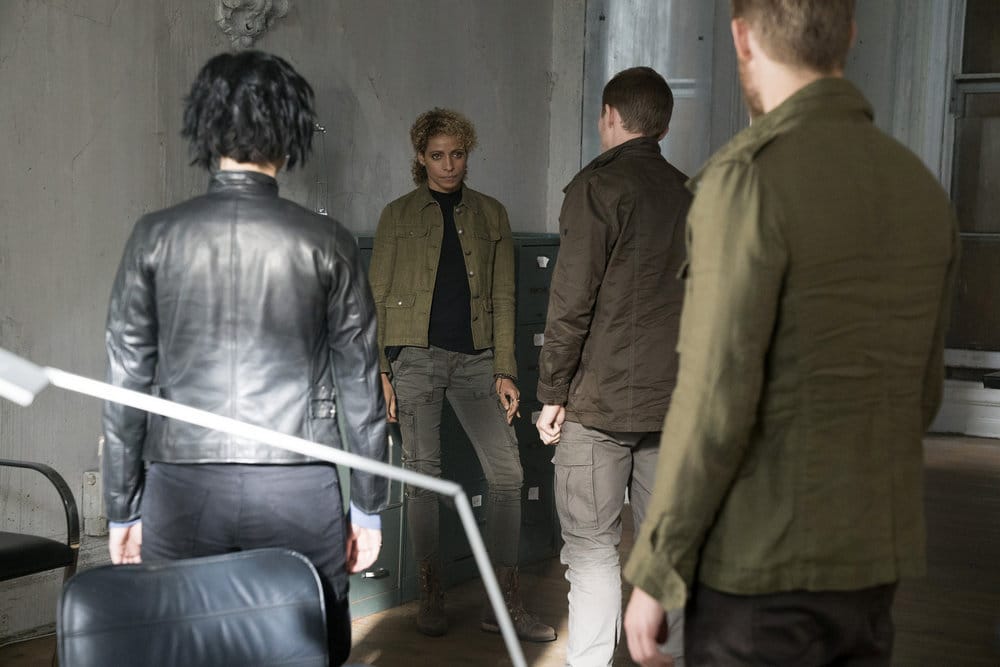 BLINDSPOT -- "Why Let Cooler Pasture Deform" Episode 209 -- Pictured: Michelle Hurd as Shepherd -- (Photo by: Virginia Sherwood/NBC) BLINDSPOT -- "Why Let Cooler Pasture Deform" Episode 209 -- Pictured: Michelle Hurd as Shepherd -- (Photo by: Virginia Sherwood/NBC)
