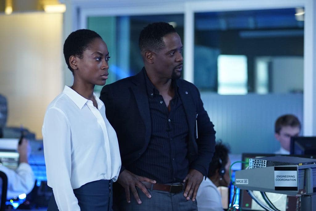 QUANTIZE - "AQUILINE" - At the Farm, the trainees learn their next task is to decide on a drone strike, which triggers Alex's memories of Simon's sacrifice. Meanwhile, Shelby and Leon's relationship reaches the next level, and Nimah advises Alex and Ryan not to trust Harry. In the future, Alex questions if she can trust Lydia, leading to combat between the two, on "Quantico," airing SUNDAY, NOVEMBER 6 (10:00-11:00 p.m. EST), on the ABC Television Network. (ABC/Nicole Rivelli) TRACY IFEACHOR, BLAIR UNDERWOOD