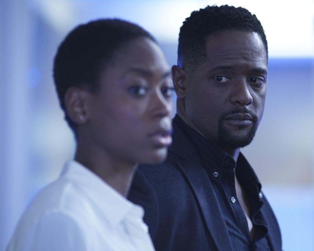QUANTIZE - "AQUILINE" - At the Farm, the trainees learn their next task is to decide on a drone strike, which triggers Alex's memories of Simon's sacrifice. Meanwhile, Shelby and Leon's relationship reaches the next level, and Nimah advises Alex and Ryan not to trust Harry. In the future, Alex questions if she can trust Lydia, leading to combat between the two, on "Quantico," airing SUNDAY, NOVEMBER 6 (10:00-11:00 p.m. EST), on the ABC Television Network. (ABC/Nicole Rivelli) TRACY IFEACHOR, BLAIR UNDERWOOD