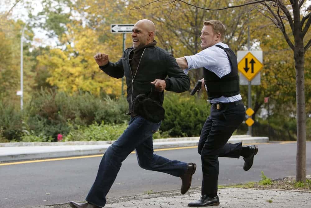 THE BLACKLIST -- "Lipet's Seafood Company #111" Episode 409 -- Pictured: (l-r) Anthony Azizi as Farook al-Thani, Diego Klattenhoff as Donald Ressler THE BLACKLIST -- "Lipet's Seafood Company #111" Episode 409 -- Pictured: (l-r) Anthony Azizi as Farook al-Thani, Diego Klattenhoff as Donald Ressler