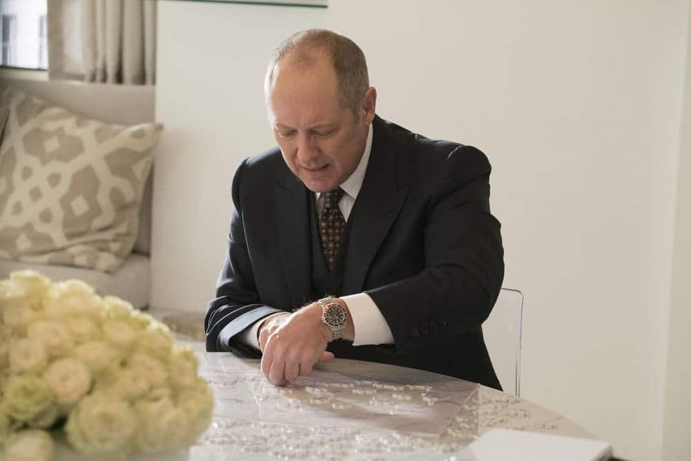 THE BLACKLIST -- "The Forecaster: #163" Episode 410 -- Pictured: James Spader as Raymond "Red" Reddington -- (Photo by: Virginia Sherwood/NBC) THE BLACKLIST -- "The Forecaster: #163" Episode 410 -- Pictured: James Spader as Raymond "Red" Reddington -- (Photo by: Virginia Sherwood/NBC)