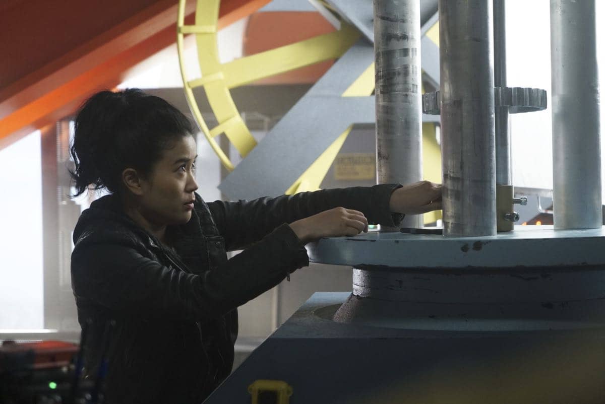 "Broken Wind" -- While on a mission to repair a turbine at a wind farm, Team Scorpion must race to save Paige and Happy before the cable holding the gondola they are in snaps and sends them plummeting to the ground, on SCORPION, Monday, March 20 (10:00-11:00 PM, ET/PT) on the CBS Television Network. Pictured: JAdyn Wong. Photo: Monty Brinton/CBS é2017 CBS Broadcasting, Inc. All Rights Reserved "Broken Wind" -- While on a mission to repair a turbine at a wind farm, Team Scorpion must race to save Paige and Happy before the cable holding the gondola they are in snaps and sends them plummeting to the ground, on SCORPION, Monday, March 20 (10:00-11:00 PM, ET/PT) on the CBS Television Network. Pictured: JAdyn Wong. Photo: Monty Brinton/CBS é2017 CBS Broadcasting, Inc. All Rights Reserved