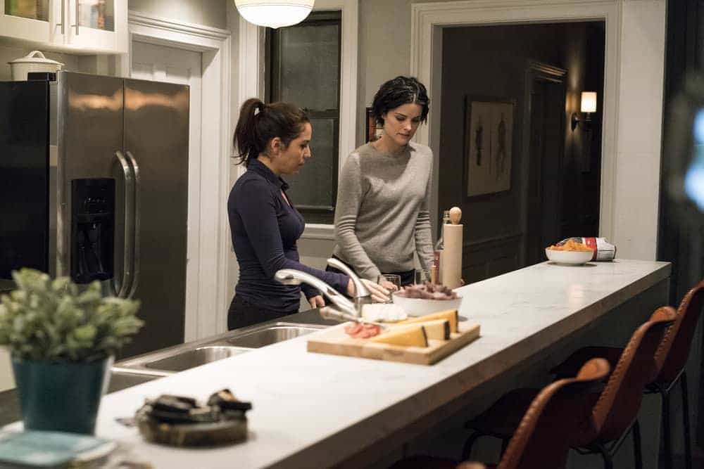 BLINDSPOT -- "Evil Did I Dwell, Lewd Did I Live" Episode 216 -- Pictured: (l-r) Audrey Esparza as Tasha Zapata, Jaimie Alexander as Jane Doe BLINDSPOT -- "Evil Did I Dwell, Lewd Did I Live" Episode 216 -- Pictured: (l-r) Audrey Esparza as Tasha Zapata, Jaimie Alexander as Jane Doe