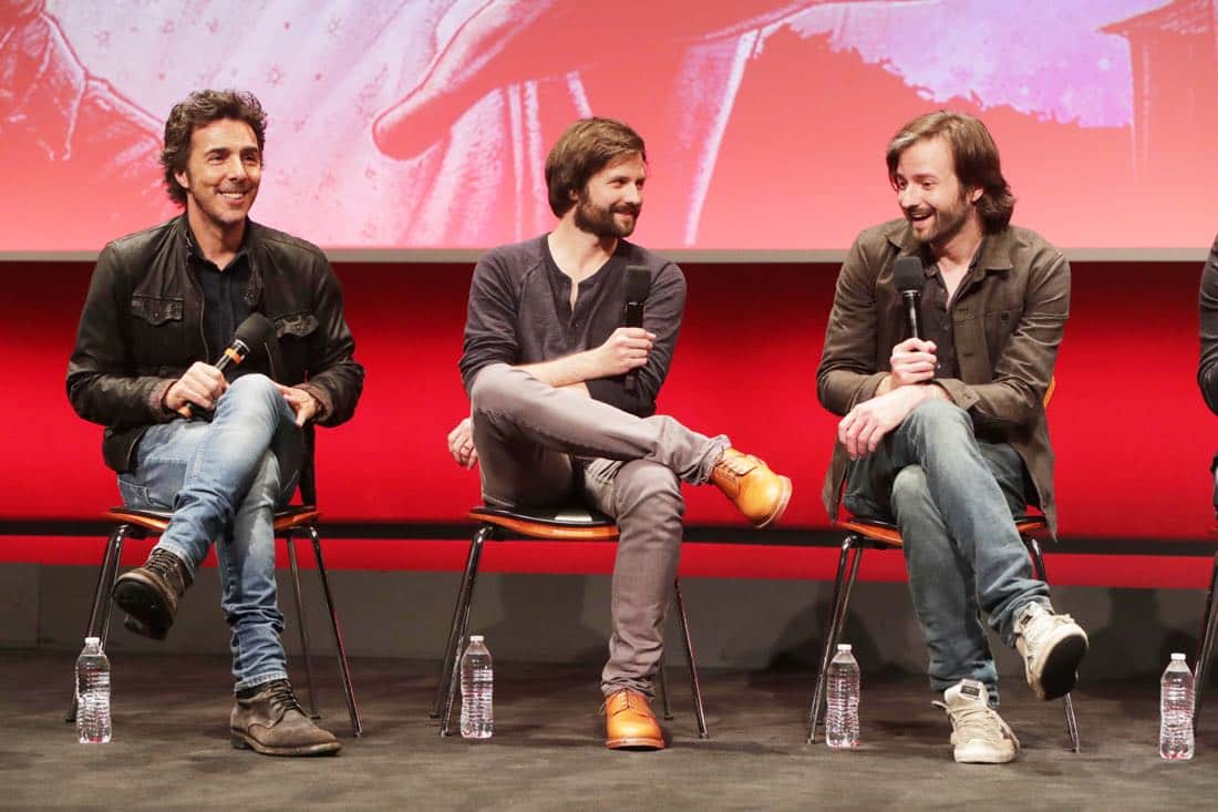 EXCLUSIVE - Director/Exec. Producer Shawn Levy, Writer/Director/Exec. Producer Ross Duffer and Writer/Director/Exec. Producer Matt Duffer seen at ‘Stranger Things’ Netflix FYSee exhibit space with a Q&A at the Samuel Goldwyn Theater on Tuesday, June 06, 2017, in Los Angeles. (Photo by Eric Charbonneau/Invision for Netflix/AP Images) EXCLUSIVE - Director/Exec. Producer Shawn Levy, Writer/Director/Exec. Producer Ross Duffer and Writer/Director/Exec. Producer Matt Duffer seen at ‘Stranger Things’ Netflix FYSee exhibit space with a Q&A at the Samuel Goldwyn Theater on Tuesday, June 06, 2017, in Los Angeles. (Photo by Eric Charbonneau/Invision for Netflix/AP Images)