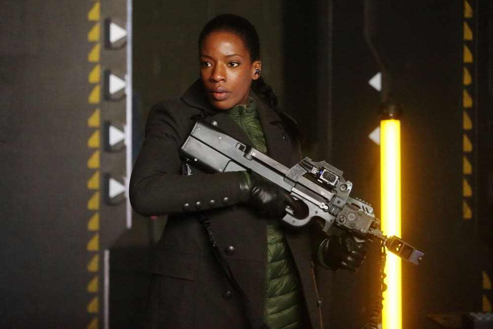 DARK MATTER -- "Welcome To The Revolution" Episode 303 -- Pictured: Ayisha Issa as Solara Shockely DARK MATTER -- "Welcome To The Revolution" Episode 303 -- Pictured: Ayisha Issa as Solara Shockely