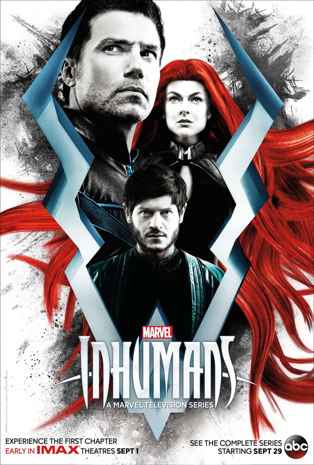 MARVEL'S INHUMANS - “Marvel’s Inhumans” will premiere a version of the first two episodes in IMAX theatres for a two-week period beginning September 1st. ABC will then air the entirety of the series on the network, with additional exclusive content that can only been seen on ABC. “Marvel’s Inhumans” will premiere on ABC on Friday, September 29th at 8:00-10:00pm ET/PT. (ABC)