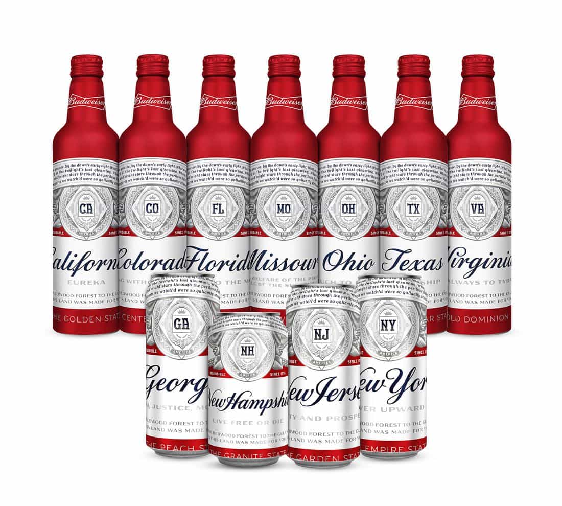 Budweiser unveils new state packaging inspired by its 12 local breweries across the country. Budweiser unveils new state packaging