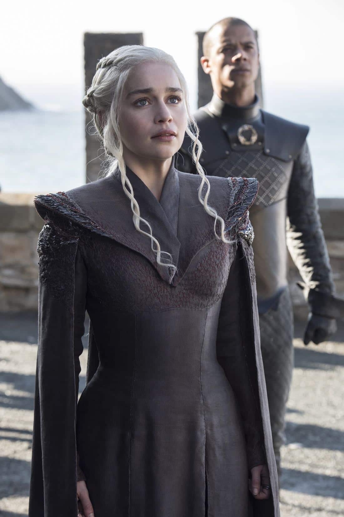 Episode 61 (season 7, episode 1), debut 7/16/17: Emilia Clarke, Jacob Anderson. photo: Helen Sloan/courtesy of HBO Episode 61 (season 7, episode 1), debut 7/16/17: Emilia Clarke, Jacob Anderson. photo: Helen Sloan/courtesy of HBO