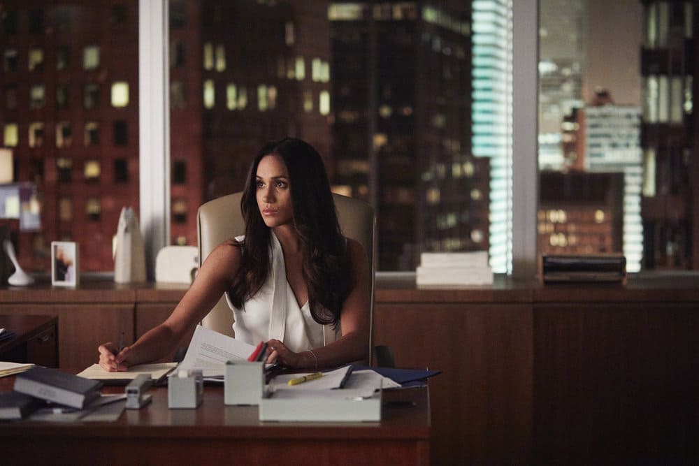 SUITS -- "The Statue" Episode 702 -- Pictured: Meghan Markle as Rachel Zane SUITS -- "The Statue" Episode 702 -- Pictured: Meghan Markle as Rachel Zane