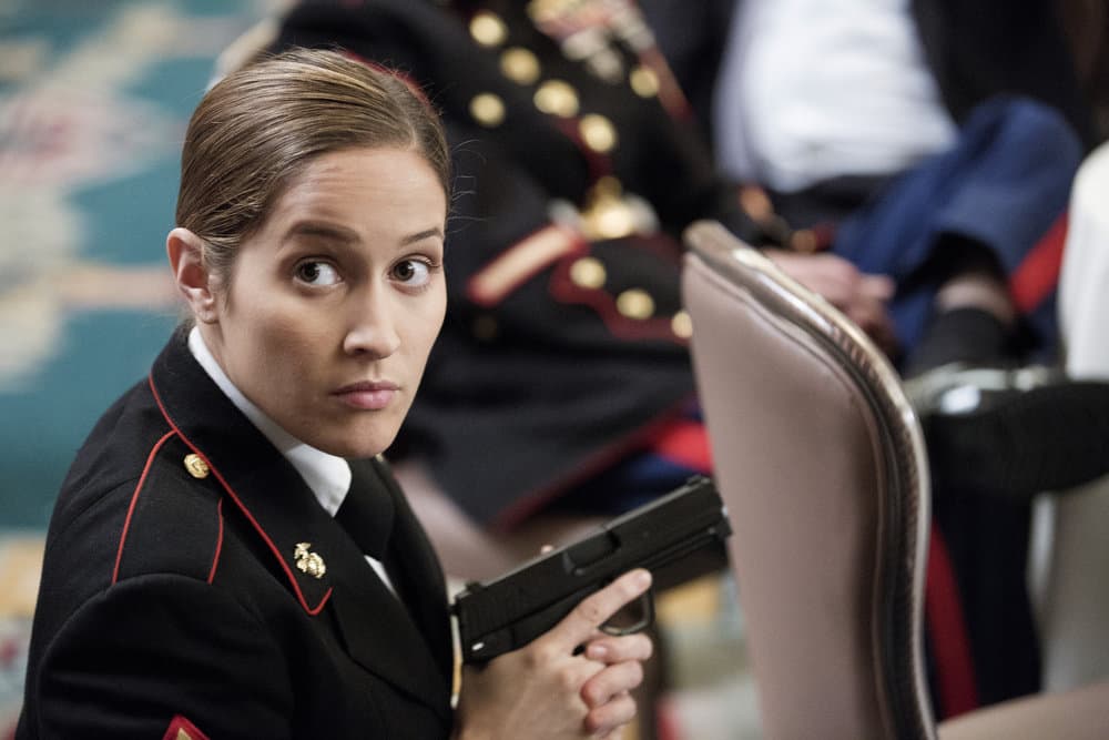 SHOOTER -- "The Hunting Party" Episode 201 -- Pictured: Jaina Lee Ortiz as Angela Tio SHOOTER -- "The Hunting Party" Episode 201 -- Pictured: Jaina Lee Ortiz as Angela Tio