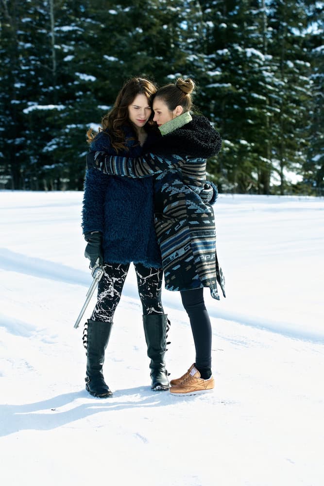 WYNONNA EARP -- "Everybody Knows" Episode 207 -- Pictured: (l-r) Melanie Scrofano as Wynonna Earp, Dominique Provost-Chalkley as Waverly Earp WYNONNA EARP -- "Everybody Knows" Episode 207 -- Pictured: (l-r) Melanie Scrofano as Wynonna Earp, Dominique Provost-Chalkley as Waverly Earp