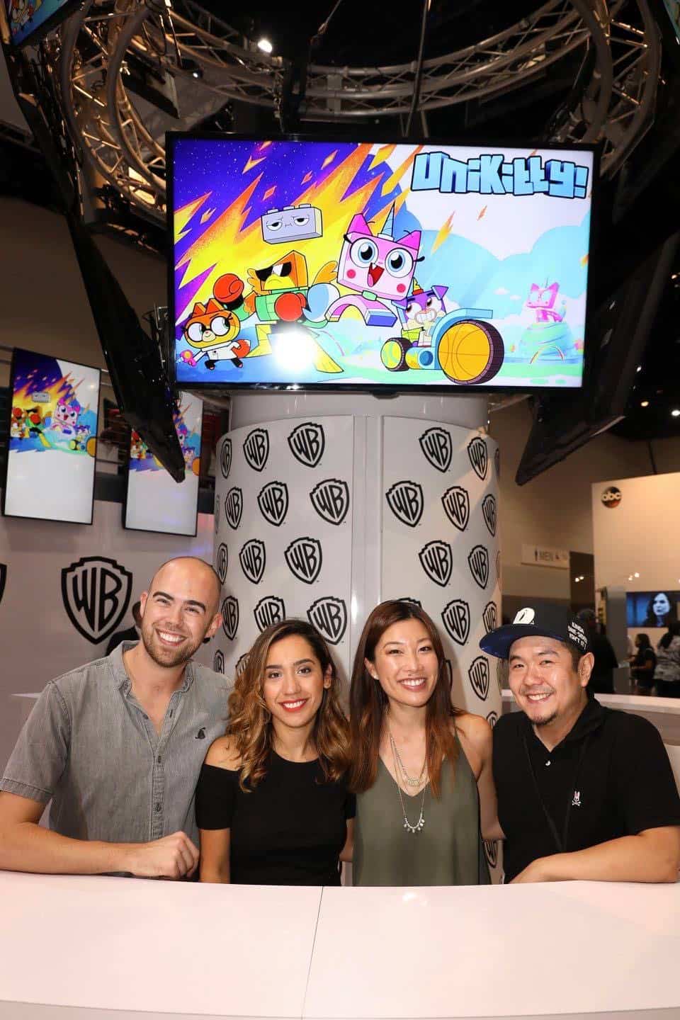 The UNIKITTY! team spreads the positive vibes at the Warner Bros. booth at Comic-Con 2017 on Thursday, July 20. #WBSDCC (© 2017 WBEI. All Rights Reserved) The UNIKITTY! team spreads the positive vibes at the Warner Bros. booth at Comic-Con 2017 on Thursday, July 20. #WBSDCC (© 2017 WBEI. All Rights Reserved)