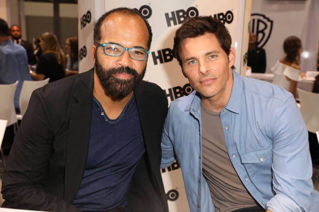 WESTWORLD star Jeffrey Wright (left) and James Marsden take on Comic-Con 2017 at the Warner Bros. booth on Saturday, July 22. #WBSDCC (© 2017 WBEI. All Rights Reserved) WESTWORLD star Jeffrey Wright (left) and James Marsden take on Comic-Con 2017 at the Warner Bros. booth on Saturday, July 22. #WBSDCC (© 2017 WBEI. All Rights Reserved)