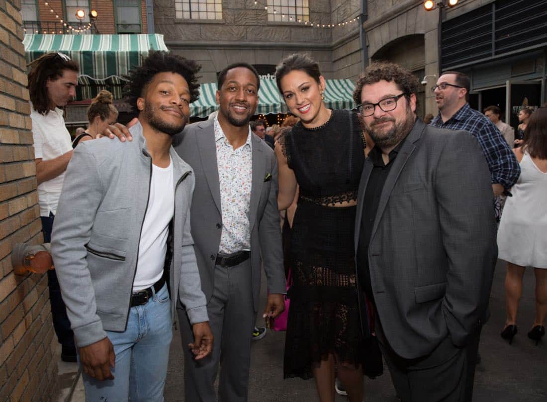 Jermaine Fowler, Jaleel White, Kelen Coleman, and Bobby Moynihan at the CBS Summer Soirée for the annual TCA press tour, held on August 1, 2017 in Los Angeles, CA. Photo: Jon Endow/CBS é2017 Broadcasting Inc. All Rights Reserved