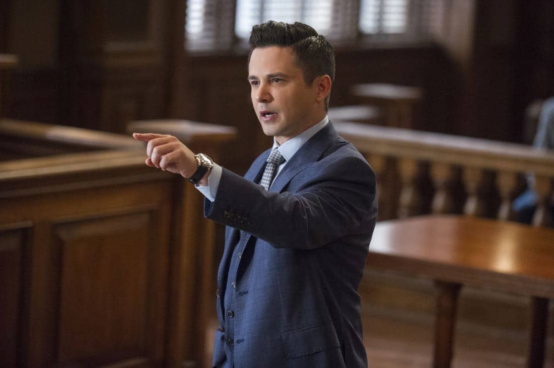 "School for Scandal"-- When Bull joins the district attorney in a case against Kara Clayton (Minka Kelly), who claims she killed her billionaire husband in self-defense, tensions run high when he learns that his on-again, off-again romantic rival, Diana Lindsay (Jill Flint), is defending the widow. Also, Chunk makes a decision about his future, on the second season premiere of BULL, Tuesday, Sept. 26 (9:00-10:00 PM, ET/PT) on the CBS Television Network. Pictured: Freddy Rodriguez as Benny Colón Photo: Jeffrey Neira/CBS é2017 CBS Broadcasting, Inc. All Rights Reserved