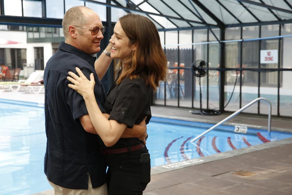 THE BLACKLIST -- "Smokey Putnam (#30)" Episode 501 -- Pictured: (l-r) James Spader as Raymond "Red" Reddington, Megan Boone as Elizabeth Keen -- (Photo by Will Hart/NBC)