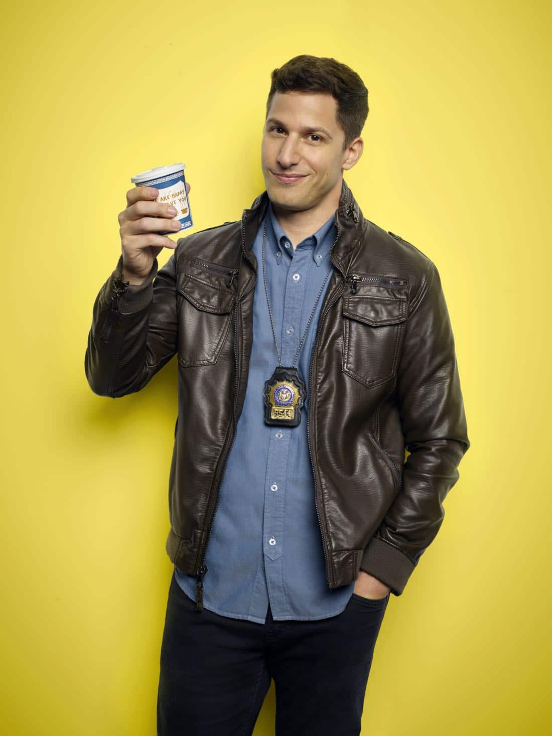 BROOKLYN NINE-NINE: Andy Samberg as Detective Jake Peralta. BROOKLYN NINE-NINE Season Five premieres Tuesday, Sept. 26 (9:30-10:00 PM ET/PT) on FOX. ©2017 Fox Broadcasting Co. CR: Robert Trachtenberg/FOX BROOKLYN NINE-NINE: Andy Samberg as Detective Jake Peralta. BROOKLYN NINE-NINE Season Five premieres Tuesday, Sept. 26 (9:30-10:00 PM ET/PT) on FOX. ©2017 Fox Broadcasting Co. CR: Robert Trachtenberg/FOX