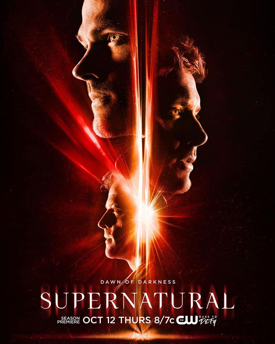 Supernatural -- Image: SN_S13_8x10_300dpi.jpg -- Pictured (CLOCKWISE FROM TOP): Jared Padalecki as Sam, Jensen Ackles as Dean and Misha Collins as Castiel -- Credit: Frank Ockenfells III/The CW -- é 2017 The CW Network. All Rights Reserved