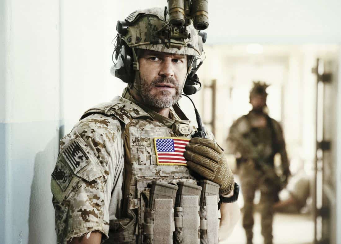 "Other Lives" -- While on an evidence-collecting mission in Syria, Jason and the SEAL Team find innocent civilians in desperate need of rescue just as enemy forces close in on them. Also, while on the mission, the team debates whether or not to tell Ray that his wife has gone into labor, on SEAL TEAM, Wednesday, Oct. 4 (9:00-10:00 PM, ET/PT) on the CBS Television Network. Pictured: David Boreanaz as Jason Hayes. Photo: Erik Voake/CBSé2017 CBS Broadcasting, Inc. All Rights Reserved