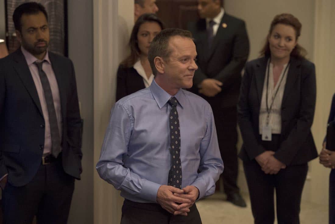 DESIGNATED SURVIVOR - "One Year In" - In the season two premiere episode of ABC's hit drama "Designated Survivor," Kiefer Sutherland returns as President Tom Kirkman. Now, one year into office, Kirkman is a Commander-in-Chief determined to rebuild the Capitol and capture the terrorists behind the catastrophic attack on the United States. When Ukrainian nationalists hijack a Russian Air flight, the president is faced with a hostage situation in which his diplomatic skills are put to the test, on "Designated Survivor," airing WEDNESDAY, SEPTEMBER 27 (10:00-11:00 p.m. EDT). (ABC/Ben Mark Holzberg)