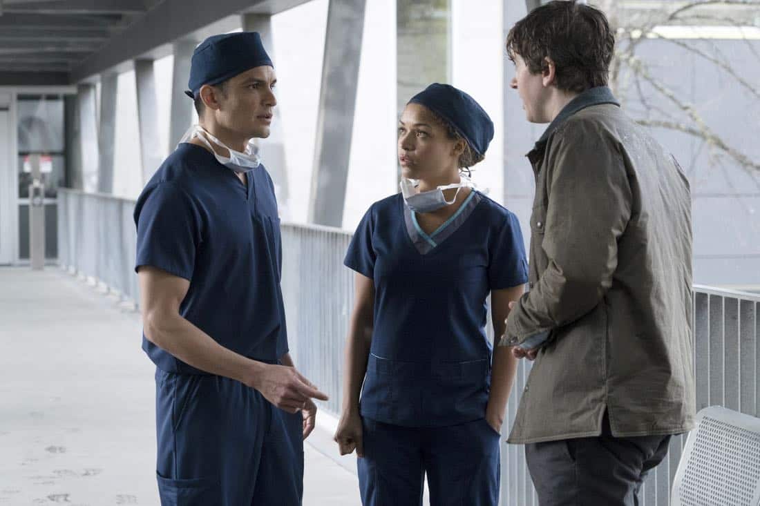 THE GOOD DOCTOR - "PILOT - Burnt Food" - Dr. Shaun Murphy (Freddie Highmore), a young surgeon with autism and savant syndrome, relocates from a quiet country life to join the prestigious St. Bonaventure hospital's surgical unit. Alone in the world and unable to personally connect with those around him, his only advocate, Dr. Aaron Glassman (Richard Schiff), challenges the skepticism and prejudices of the hospital's board and staff when he brings him in to join the team. Shaun will need to work harder than he ever has before, as he navigates his new environment and relationships to prove to his colleagues that his extraordinary medical gifts will save lives. The highly anticipated series premiere of "The Good Doctor" airs MONDAY, SEPTEMBER 25 (10:01-11:00 p.m. EDT), on The ABC Television Network. (ABC/Liane Hentscher) NICHOLAS GONZALEZ, ANTONIA THOMAS, FREDDIE HIGHMORE