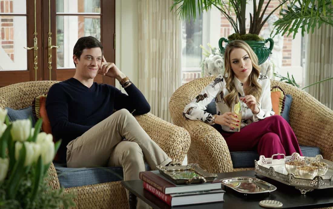 Dynasty -- "Pilot" Pictured (L-R): James Mackay as Steven and Elizabeth Gillies as Fallon Dynasty -- "Pilot" Pictured (L-R): James Mackay as Steven and Elizabeth Gillies as Fallon -- Photo: Jace Downs/The CW -- é 2017 The CW Network, LLC. All Rights Reserved.