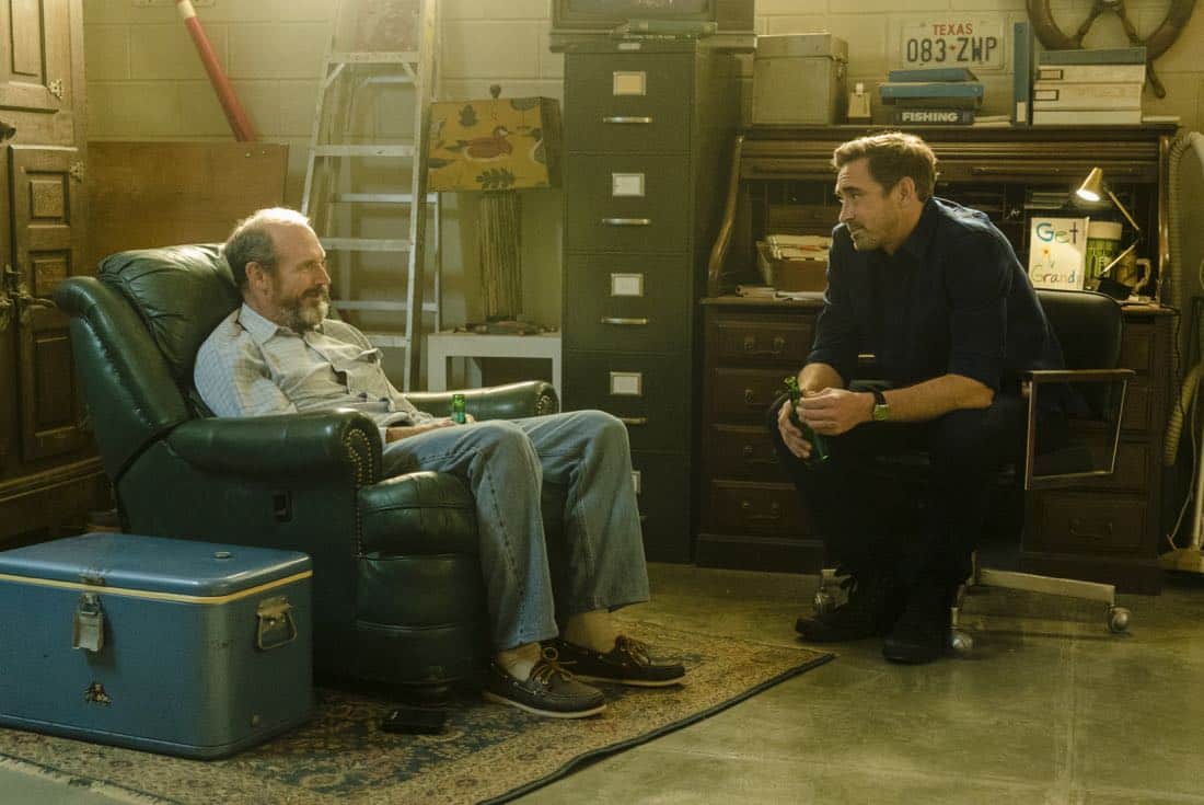 Toby Huss as John Bosworth, Lee Pace as Joe MacMillan - Halt and Catch Fire _ Season 4, Episode 6 - Photo Credit: Tina Rowden/AMC Toby Huss as John Bosworth, Lee Pace as Joe MacMillan - Halt and Catch Fire _ Season 4, Episode 6 - Photo Credit: Tina Rowden/AMC