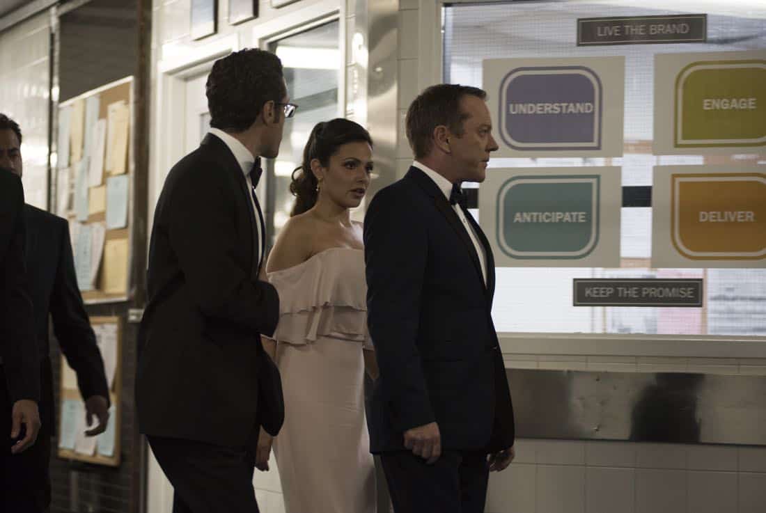 DESIGNATED SURVIVOR - "Sting of the Tail" - FBI Agent Hannah Wells finally closes in on Patrick Lloyd, but when the president decides to take action during the White House Correspondents Dinner, members of the Homeland Security Council threaten to derail their plans, on "Designated Survivor," airing WEDNESDAY, OCTOBER 4 (10:00-11:00 p.m. EDT). (ABC/John Medland) PAULO COSTANZO, ITALIA RICCI, KIEFER SUTHERLAND DESIGNATED SURVIVOR - "Sting of the Tail" - FBI Agent Hannah Wells finally closes in on Patrick Lloyd, but when the president decides to take action during the White House Correspondents Dinner, members of the Homeland Security Council threaten to derail their plans, on "Designated Survivor," airing WEDNESDAY, OCTOBER 4 (10:00-11:00 p.m. EDT). (ABC/John Medland) PAULO COSTANZO, ITALIA RICCI, KIEFER SUTHERLAND