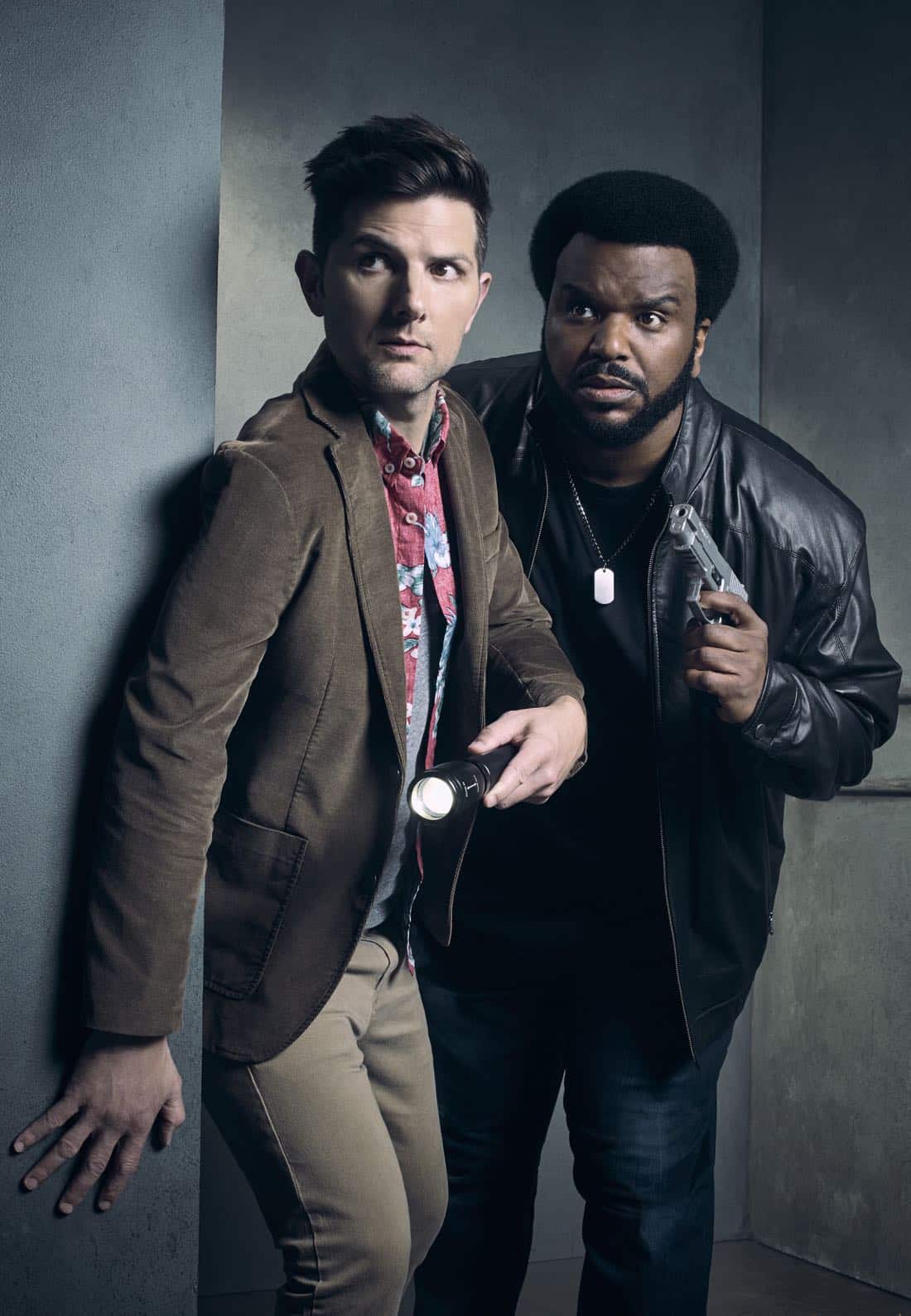 GHOSTED: Pictured L-R: Adam Scott and Craig Robinson on GHOSTED premiering Sunday, Oct. 1 (8:30-9:00 PM ET/PT) on FOX. ©2017 Fox Broadcasting Co. CR: Justin Stephens/FOX GHOSTED: Pictured L-R: Adam Scott and Craig Robinson on GHOSTED premiering Sunday, Oct. 1 (8:30-9:00 PM ET/PT) on FOX. ©2017 Fox Broadcasting Co. CR: Justin Stephens/FOX