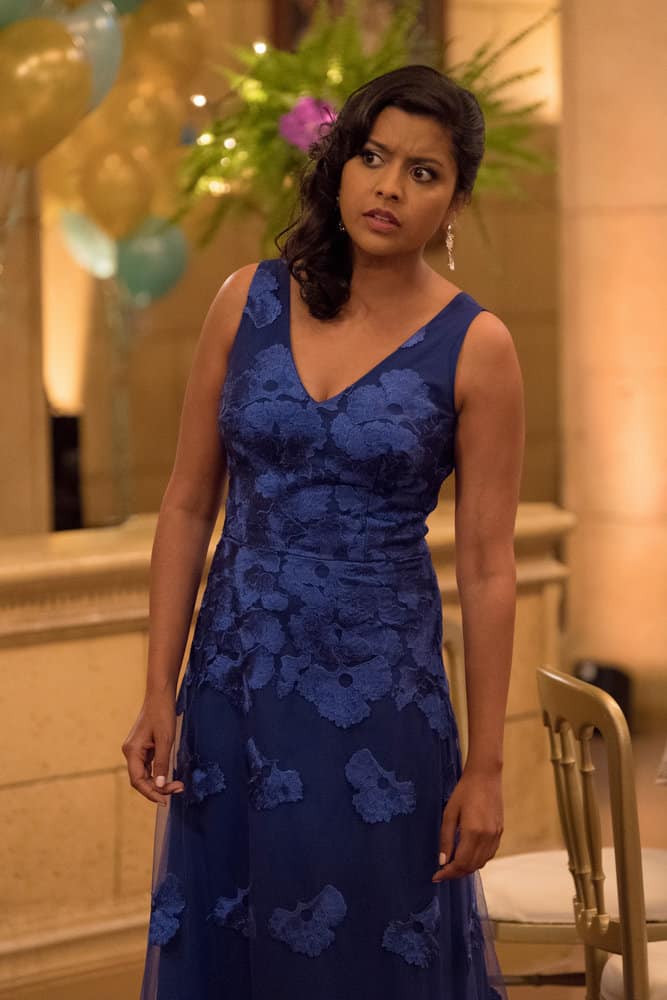 THE GOOD PLACE -- "Existential Crisis" Episode 205 -- Pictured: Tiya Sircar as Vicky -- (Photo by: Colleen Hayes/NBC) THE GOOD PLACE -- "Existential Crisis" Episode 205 -- Pictured: Tiya Sircar as Vicky -- (Photo by: Colleen Hayes/NBC)