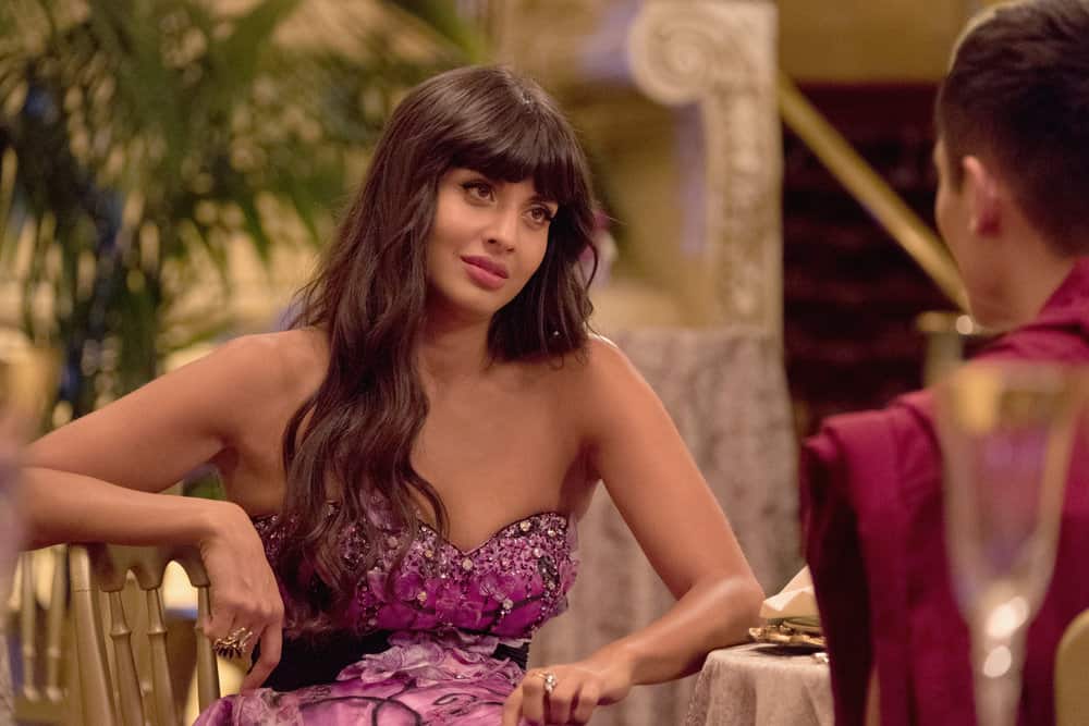 THE GOOD PLACE -- "Existential Crisis" Episode 205 -- Pictured: Jameela Jamil as Tehani -- (Photo by: Colleen Hayes/NBC)