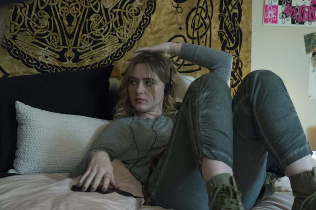 Kathryn Newton as Joanie Clark - Halt and Catch Fire _ Season 4, Episode 8 - Photo Credit: Tina Rowden/AMC Kathryn Newton as Joanie Clark - Halt and Catch Fire _ Season 4, Episode 8 - Photo Credit: Tina Rowden/AMC