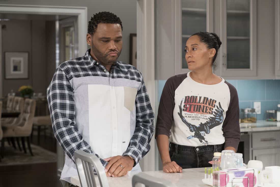 BLACK-ISH - "Mother Nature" - Bow is feeling overwhelmed after the birth of DeVante and learns she is suffering from postpartum depression. Dre urges her to get help and stands by her side while she works through it. Meanwhile, the kids babyproof the house in an effort to help their parents out, on "black-ish," TUESDAY, OCTOBER 10 (9:00-9:30 p.m. EDT), on The ABC Television Network. (ABC/Eric McCandless) ANTHONY ANDERSON, TRACEE ELLIS ROSS
