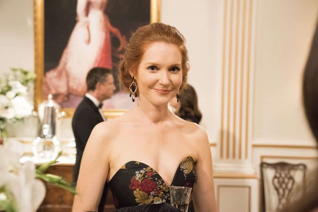 SCANDAL - "Pressing the Flesh" - President Mellie Grant hosts a state dinner for President Rashad of Bashran in a first step toward peace in the Middle East, and in case Mellie's charm alone doesn't work, Olivia secretly puts Jake to work so that they are armed with a back-up plan. Meanwhile, the team at Quinn Perkins & Associates attends the party in hopes to gain more high-profile clientele, on "Scandal," airing THURSDAY, OCTOBER 12 (9:00-10:00 p.m. EDT), on The ABC Television Network. (ABC/Mitch Haaseth) DARBY STANCHFIELD